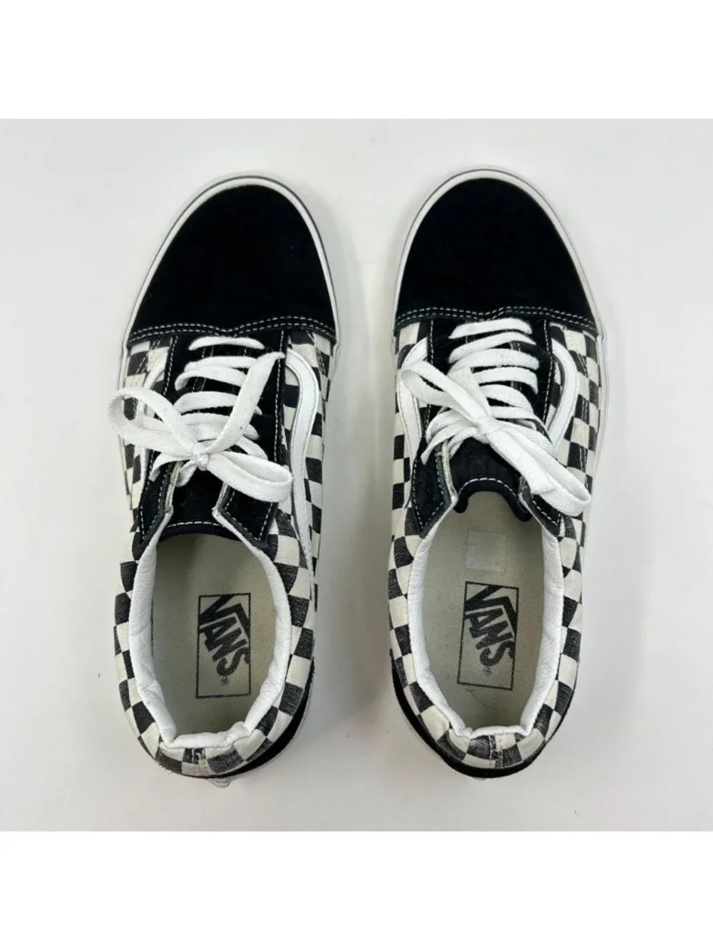 Vans Old Skool Checkerboard Black White  Skate Shoes Size 10.5 Men / 12 Wmns
